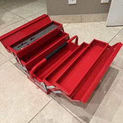 New In Box Bulldog Expandable Folding Storage Tool Box With 14 Pcs Dive Socket Wrench Set Included 