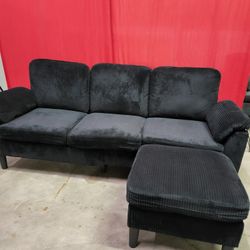 Upholstered Sofa with Ottoman