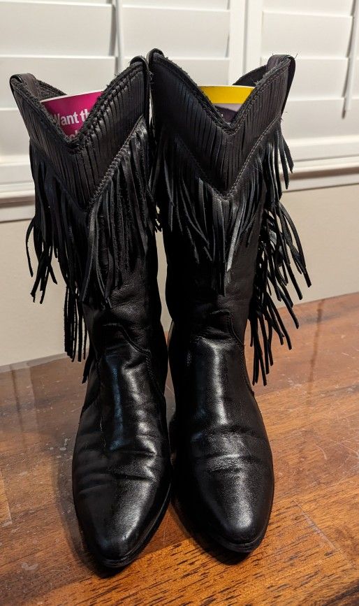 Women's Leather Western Boots Size 7.5-8