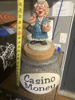 Large Casino Cash Jar $40 It Holds Alot Approximately 23 Inches Tall