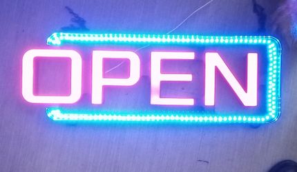 Flashing Open Sign