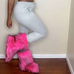 Pink Fluffy Boots