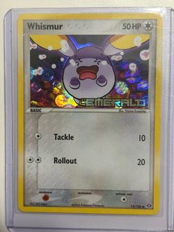 Whismur ex emerald reverse holo Pokemon card