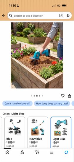 Cordless Electric Garden Tiller Cultivator