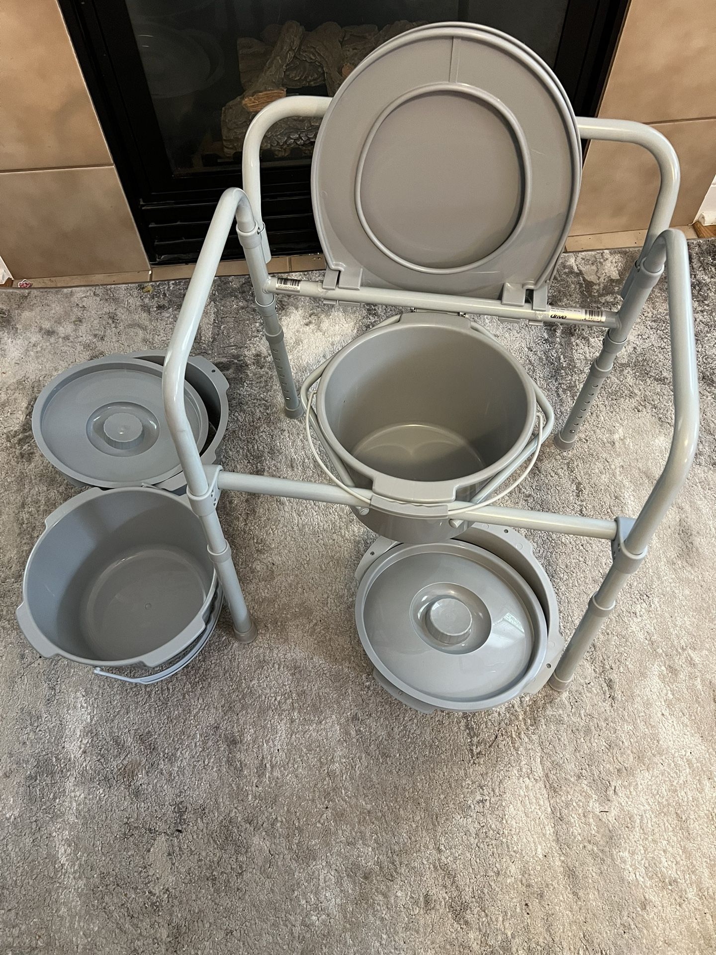 Folding Commode by Drive Medical with Extra Accessories