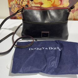 Dooney & Bourke Black Crossbody Leather with adjustable leather strap / Dust Bag