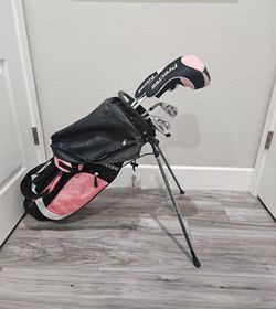 New Left Handed Precise XD-J 4 Club Girls Golf Set for Ages 3-5 (kids 36-44" tall) Pink