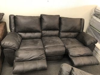 Grey microfiber sofa recliner