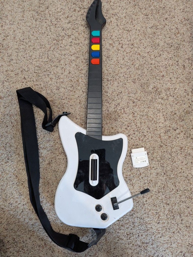Guitar Hero - Red Octane Guitar Model 95025 w/ Dongle For PS2 - untested