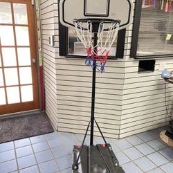 MO #062507 Basketball Portable Hoops & Goals,5.2-7ft Height-Adjustable Basketball Hoop System for Youth Indoor/Outdoor w/ 2 Wheels & Fillable Base,Bla