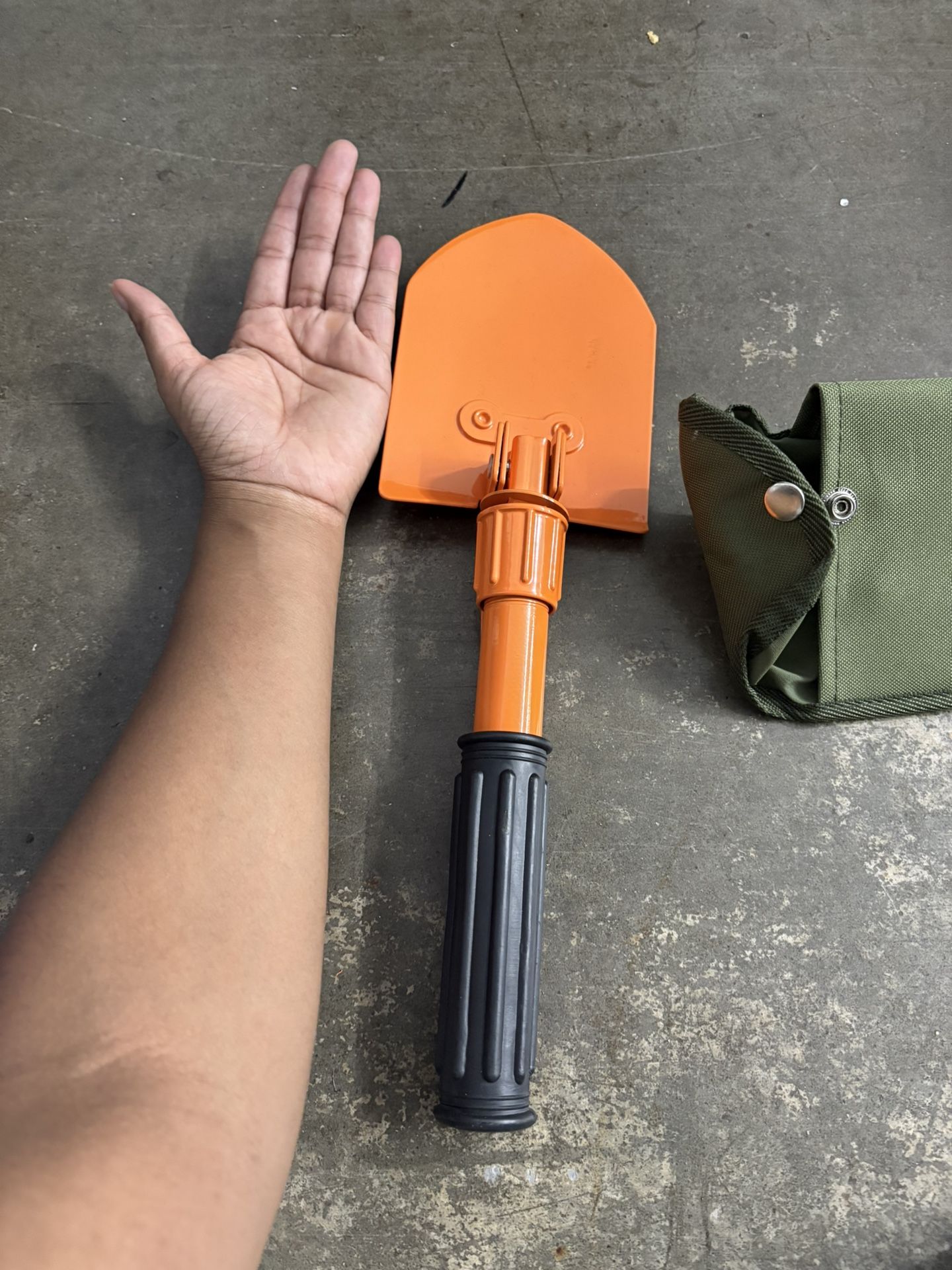 Rothco Orange Mini Pick & Shovel with Cover