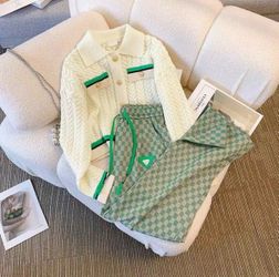 Knitted Two-Piece Set with Wide-Leg Pants