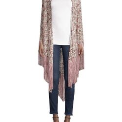 NWT Authentic Missoni Foglia Lamé Fringed Crochet Shawl Wrap Scarf  1 Size $960