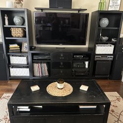 T.v Console, 2 Book Shelves, Coffee Table