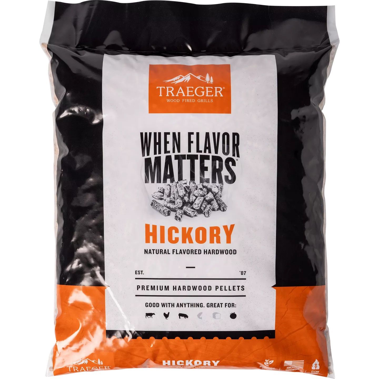 Traeger Hickory Wood Pellets, 20lb Bag, New