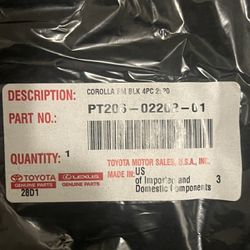 Toyota OEM Floor Mats Black 4 PC PT2 - 01 For toyota corolla 2020-2025 Brand new, unused If you have any questions or concerns, please do no