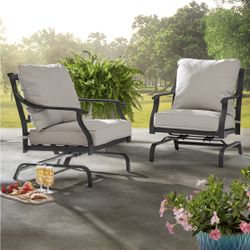 New Patio Outdoor Stationary Rocking Chairs Set