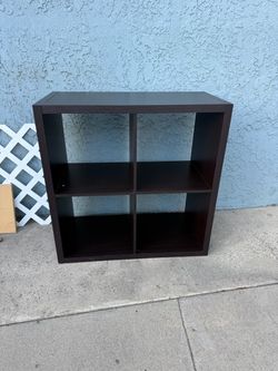 4-Cube Shelf Organizer / Kallax Style Bookcase (Dark Brown)