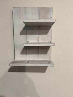 🍷 Rustic Wall-Mounted Wine Rack – Holds 3 Bottles
