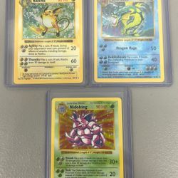 Shadowless Raichu, Gyarados, & Nidoking 