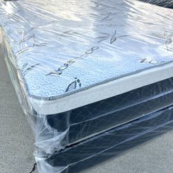Queen Size Mattress 12" Europillowtop And Orthopedic And Box Spring 