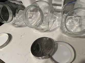 Mason Craft & More Airtight Kitchen Food Storage Clear Glass Canister, 2.2 Liter Tilted Canister Set