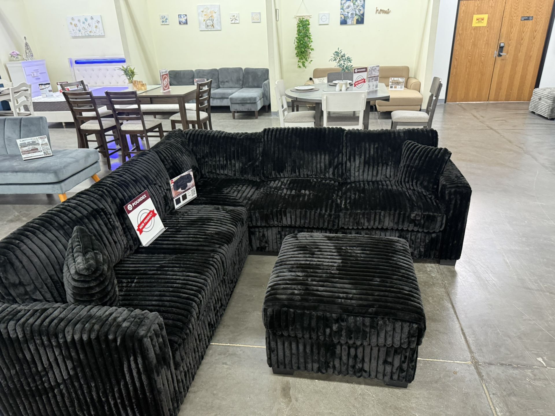 New Black Sectional