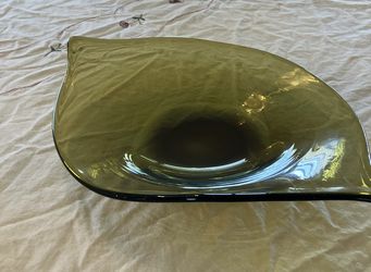 Olive Green Glass Vintage Dish 