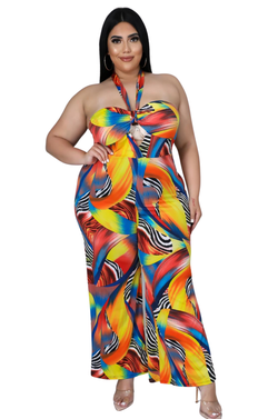 Plus size  halter cropped leg jumpsuit - Pickup Only- Size 1XL