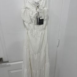 Los Back White Ruffle Dress