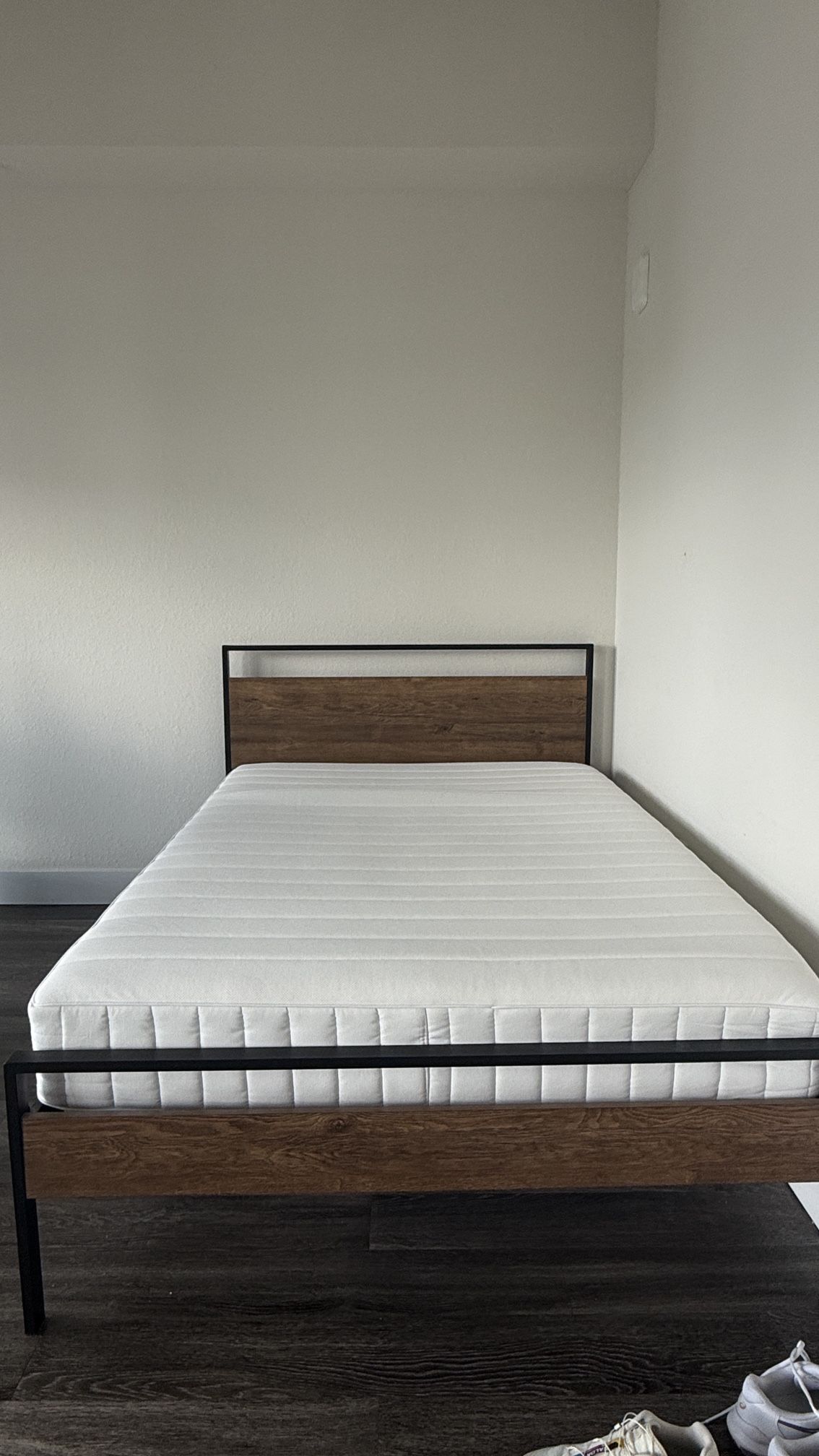 Full-Size Bed Frame + Firm Mattress (IKEA)