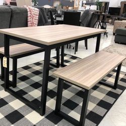 Waylowe Brown 3-Piece Dining Room Set /Dining table and Chairs 