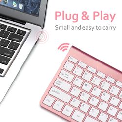 Slim Mini Keyboard (USB) Rose Gold Case White Keys