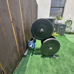Bumper Plate Tree and Barbell Storage