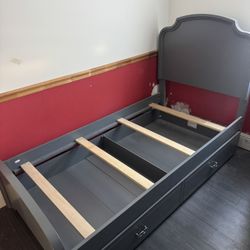 Twin Bed With Trundle & Dresser 