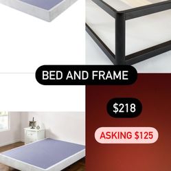 Full Size Bed Frame N Box Spring 