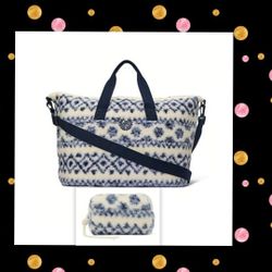 Victoria's Secret/Pink Plush Tote Bag & Makeup Bag Set