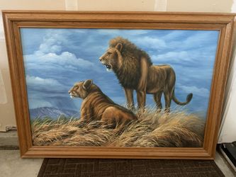 Lion Oil Painting 