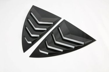 Brand New 2020-2024 Tesla Model Y Glossy Black Rear Side Window Louver Cover Vent Visor