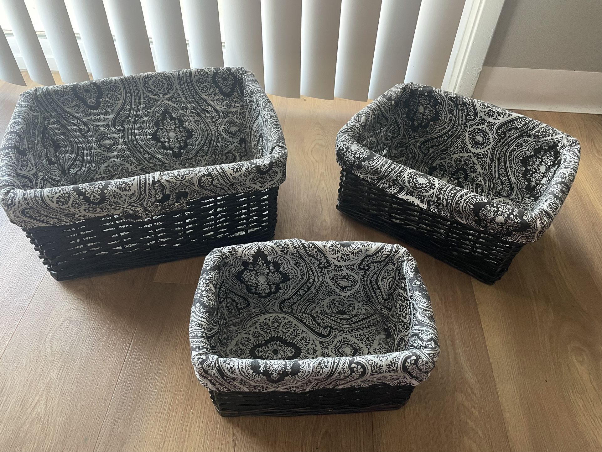 Fabric Lined Wicker Baskets