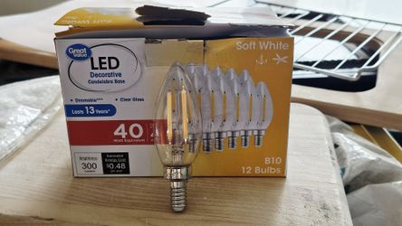 LED Decorative Light Bulbs B10 QTY 12