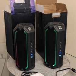 2 Linking Light-up Bluetooth Speakers And Wireless Charger