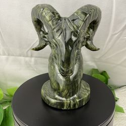 Rare Crystal Jade Ram Head