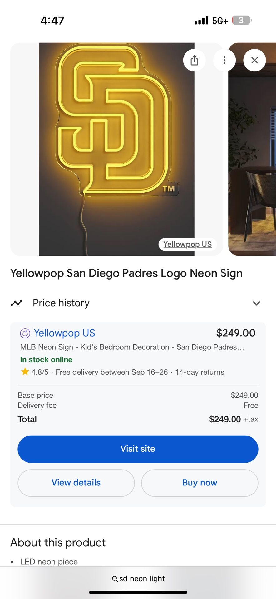 San Diego padres Neon Light