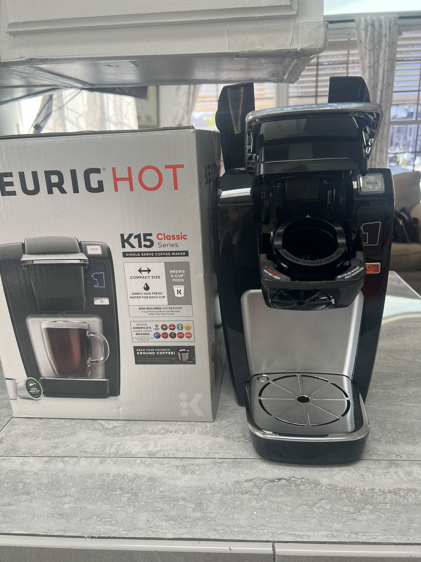 KEURIG Hot, Classic Series Single Serve Coffee Maker, Compact Size That Used Once Just To Try It Out Works Great.. Location In Hemet