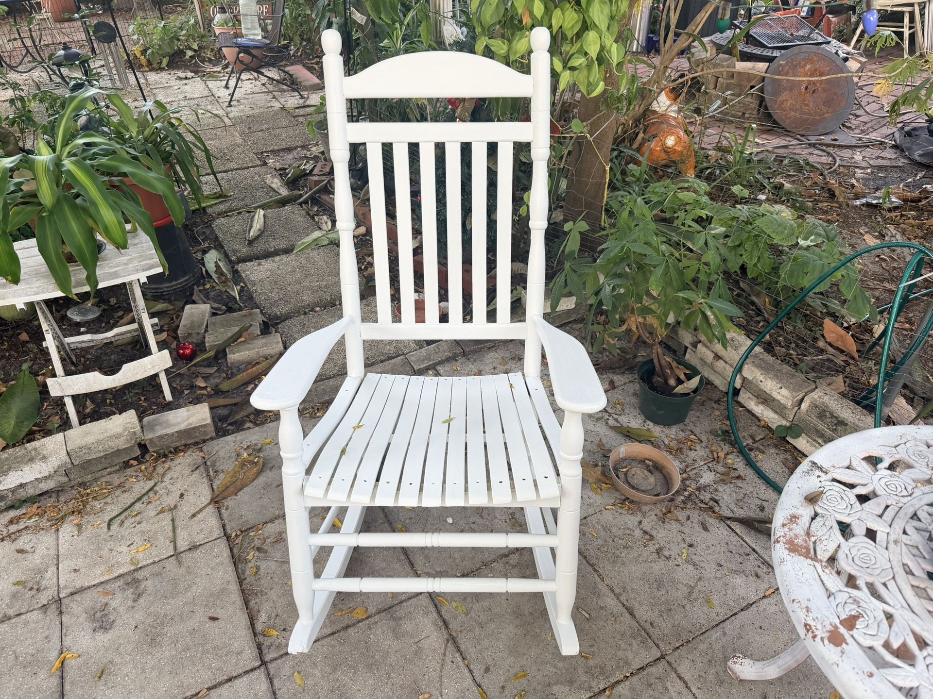 Rocking Chair Wooden White Farm House Style 