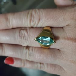 Sterling Silver Green Gem Ring