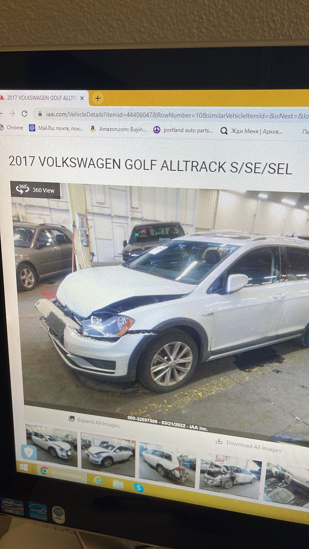 2017 Volkswagen Golf All track for Parts