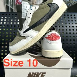Jordan 1 Low Travis Scott Olive Sz 10 New Nigel Fragment