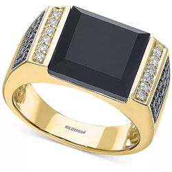 EFFY Men’s 14k Gold With Black Onyx & Diamonds 
